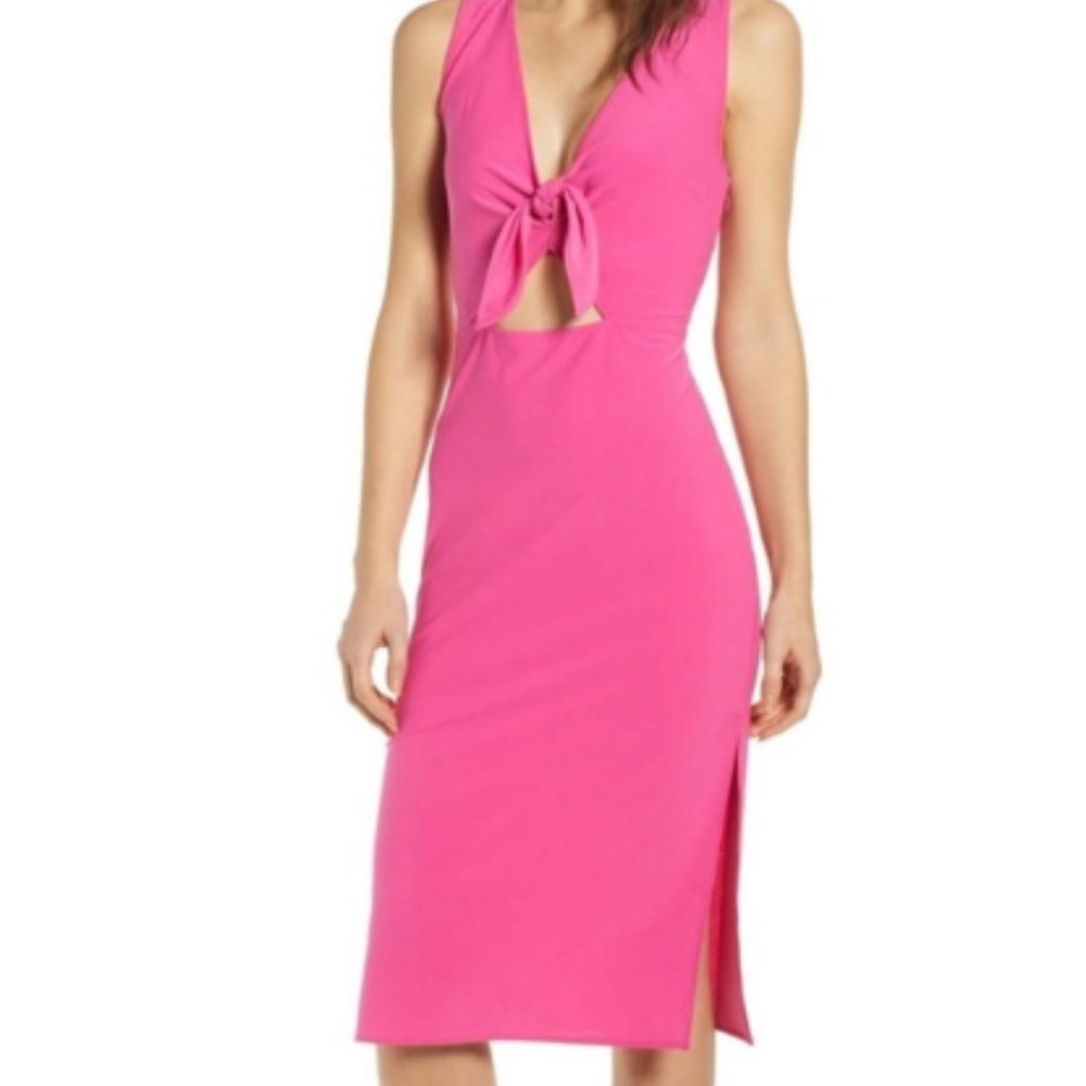 NEVER WORN PINK LEITH FRONT TIE DRESS